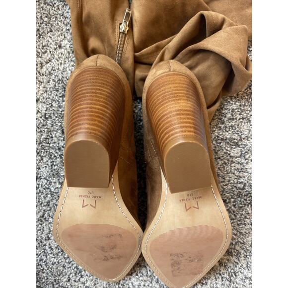 Marc Fisher Tan Faux Suede Over The Knee Boots Size 10 Slip-on - Picture 7 of 11